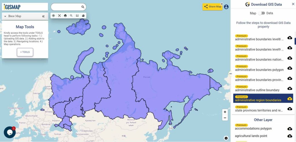 Russia GIS Data - Region Boundaries