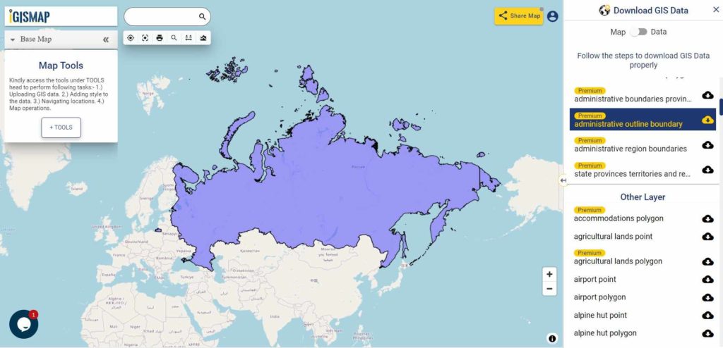 Russia GIS Data - National Boundary