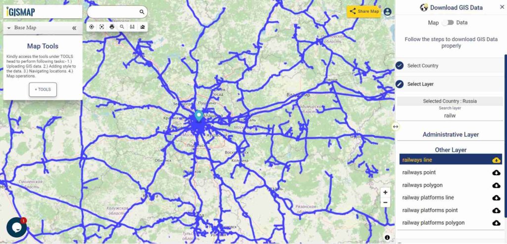 Russia GIS Data - Railway Lines