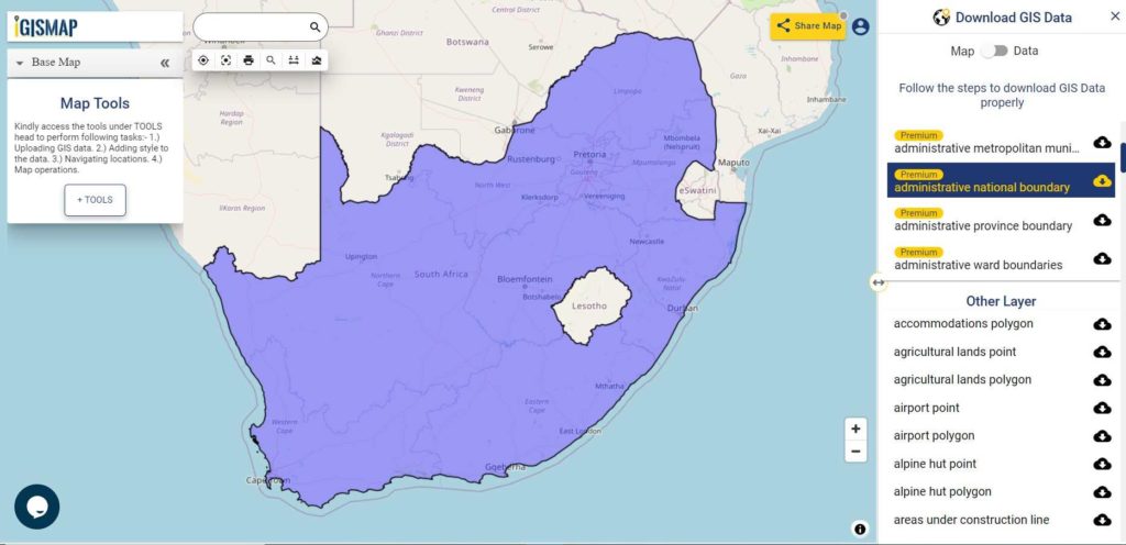 South Africa National Boundary