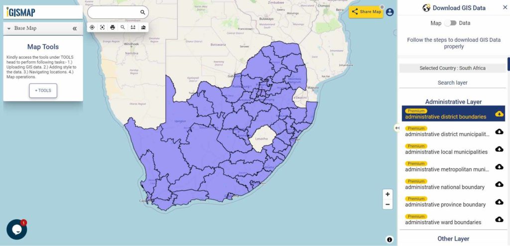South Africa District Boundaries