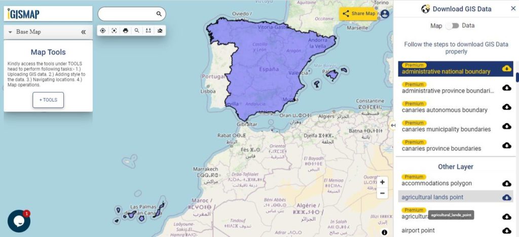 Spain GIS Data - National Boundary