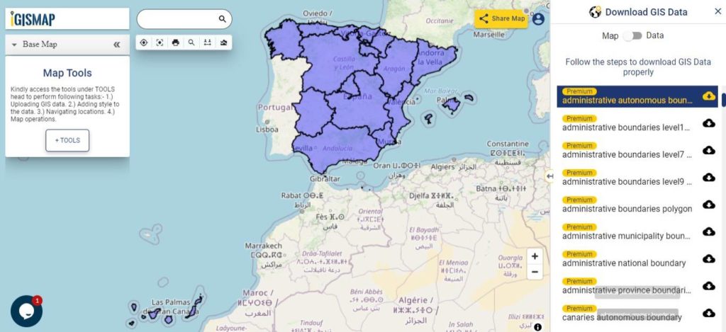 Spain GIS Data - Autonomous Community Boundaries