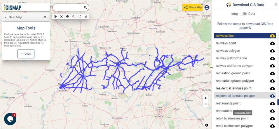 Tennessee GIS Data - Railway Lines
