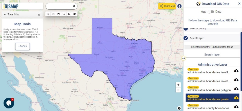 Texas GIS Data - State Boundary
