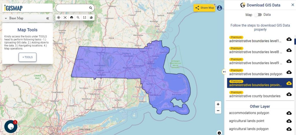 Massachusetts GIS Data - State Boundary