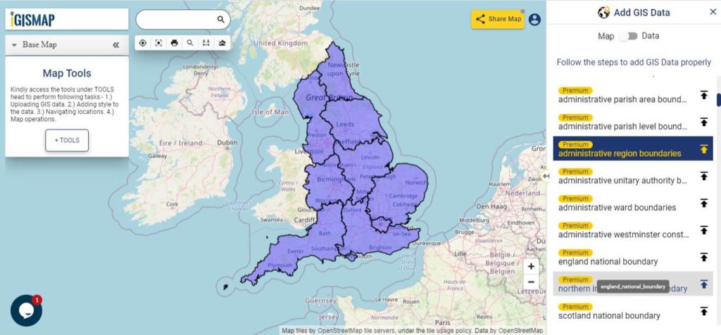 United Kingdom GIS Data - Region Boundaries