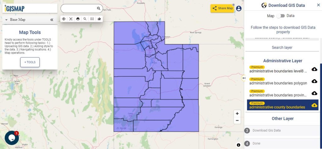 Utah GIS Data - County Boundary