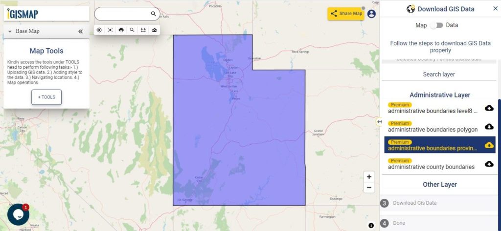 Utah GIS Data - Sate Boundary