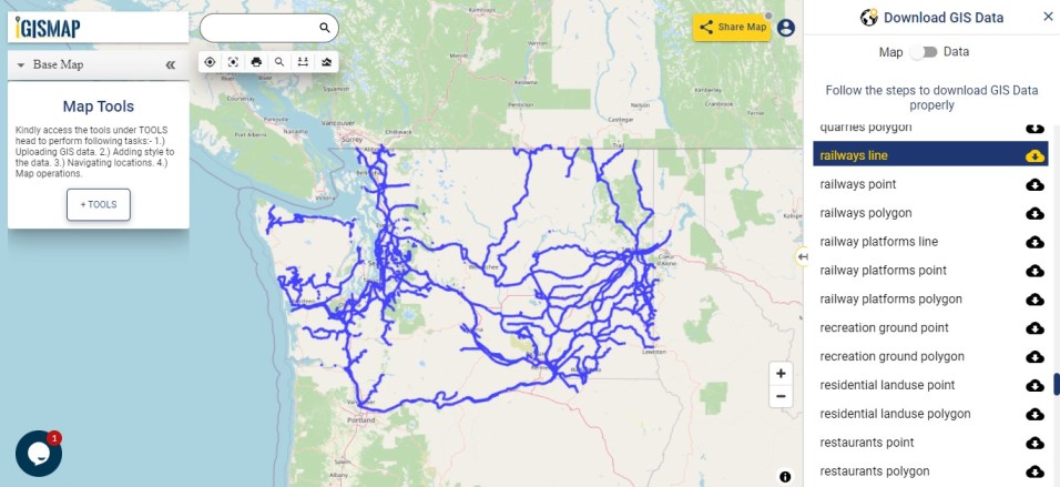 Washington GIS Data - Railway Lines