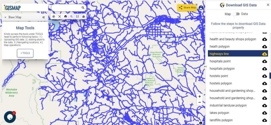 Wyoming GIS Data - State Highway Lines