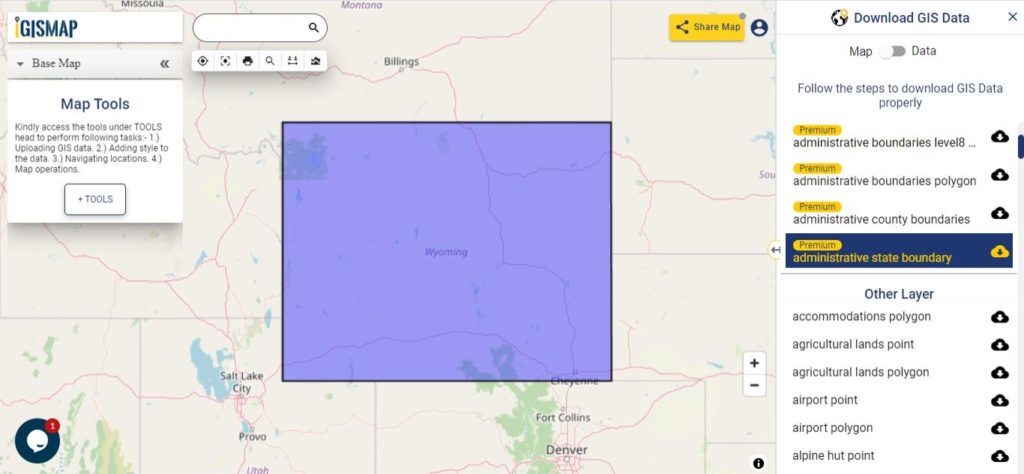 Wyoming GIS Data - State Boundary