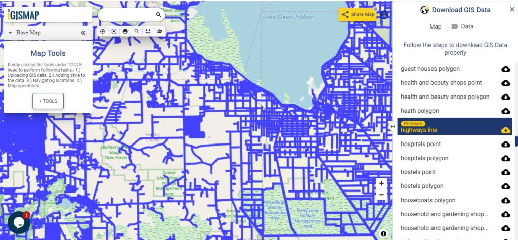 Florida GIS Data - Highway Line