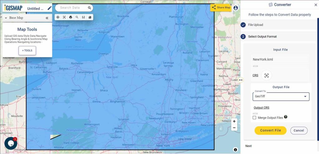 Converter Tool - GeoTIFF as Output Format