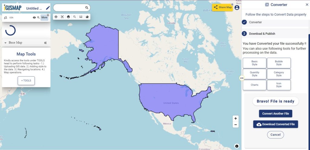 Online Conversion of GeoJSON to Shapefile