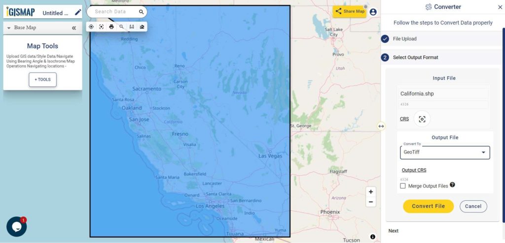 Converter Tool - GeoTIFF as Output Format