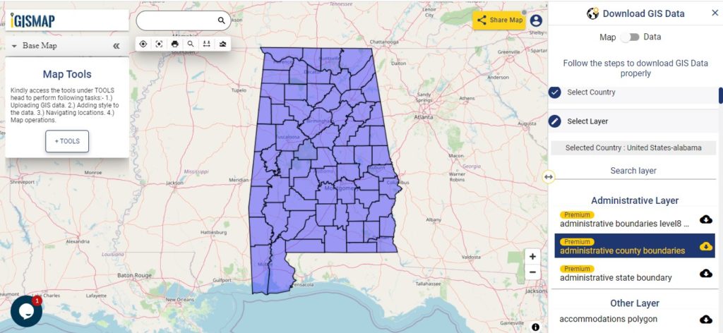 Alabama GIS Data - County Boundary