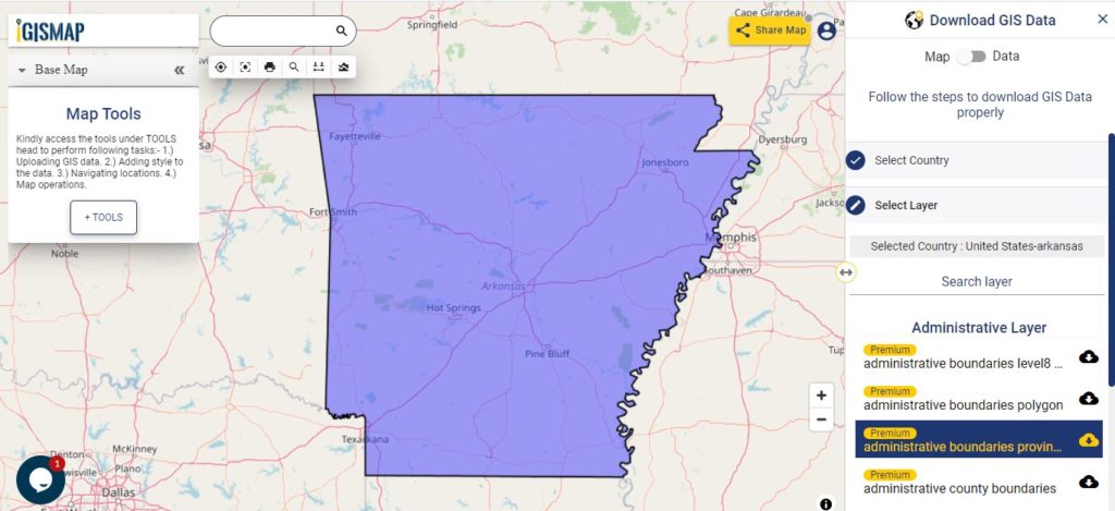 Arkansas GIS Data - State Boundary