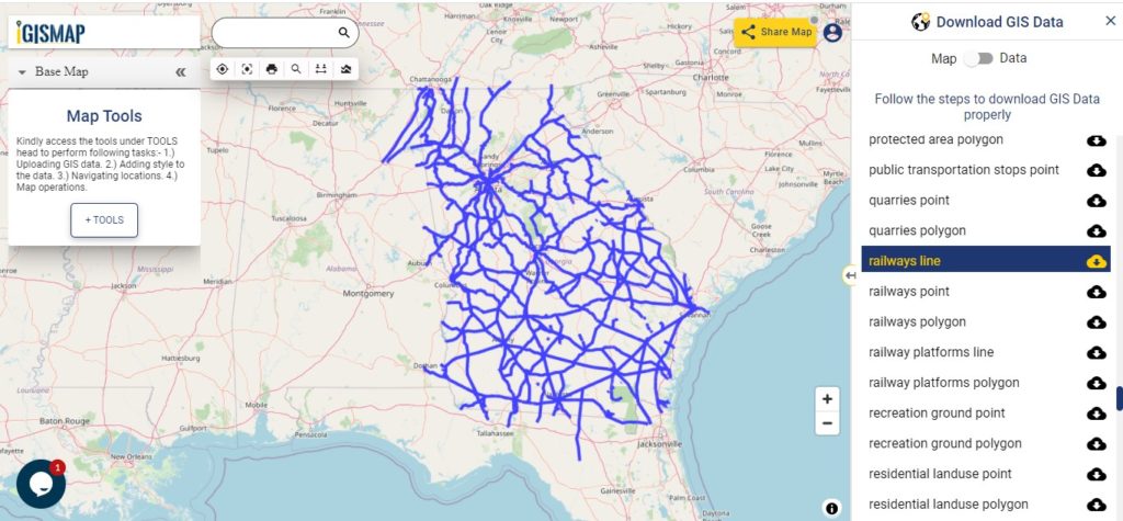 Georgia GIS Data - Railway Line