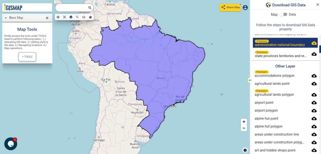 Brazil National Boundary
