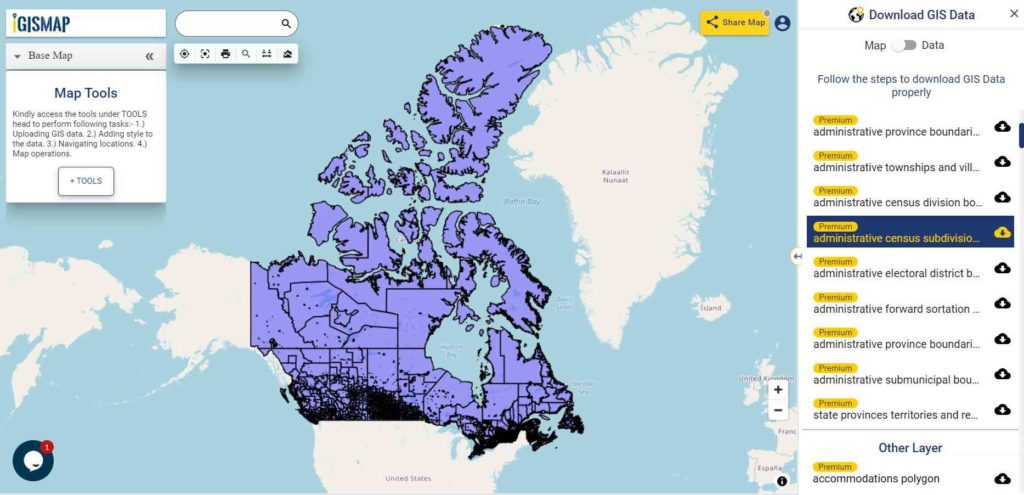 Canada Census Subdivision Boundaries