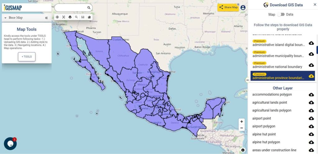 Mexico Province Boundaries