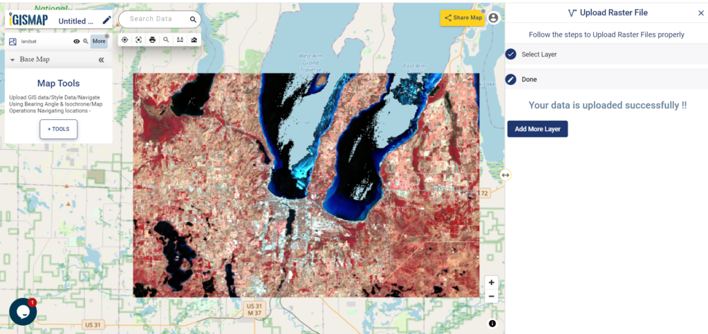 Viewing of Rendered Raster image