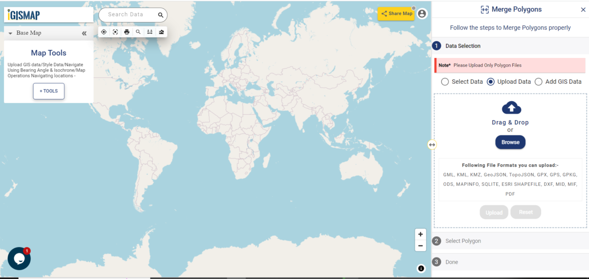 Merge polygons features online using IGISMap