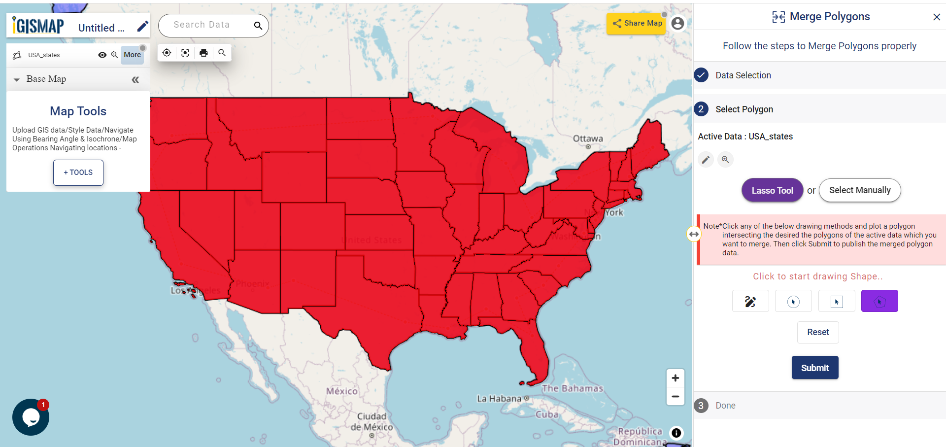 Merge Polygons Features Online Using Igismap Merge Polygons Features Online Using Igismap