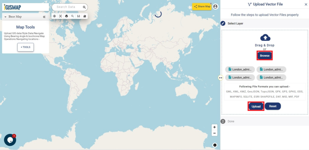 Upload Vector File - Select Layer