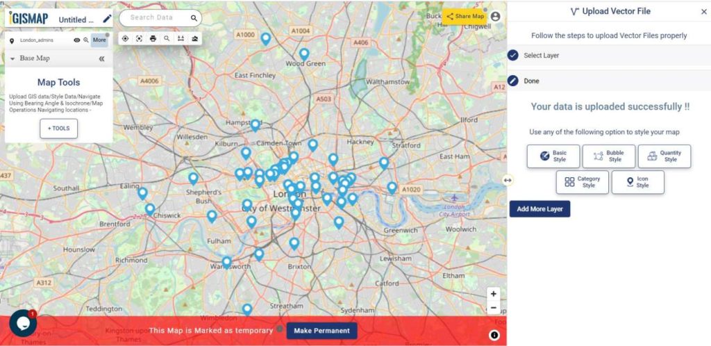 Upload Vector File - Point GIS Data