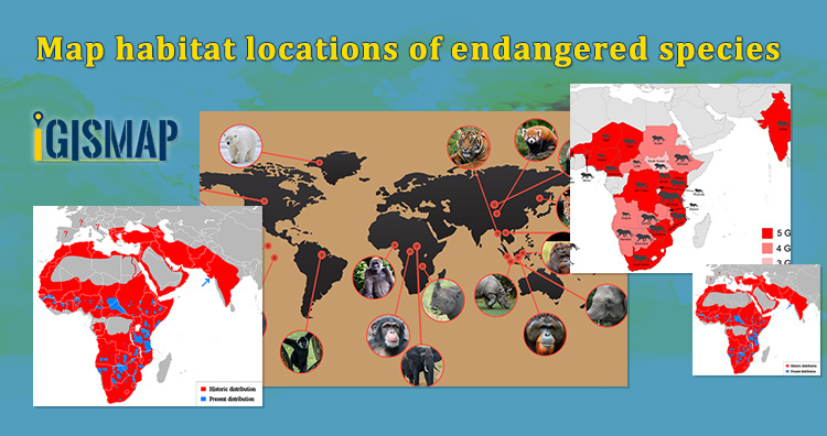 Map habitat locations of endangered animals & keep track of their living -