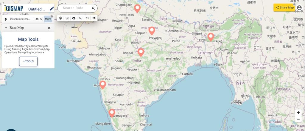 Final Map of Habitat Locations - Create Point Vector Data