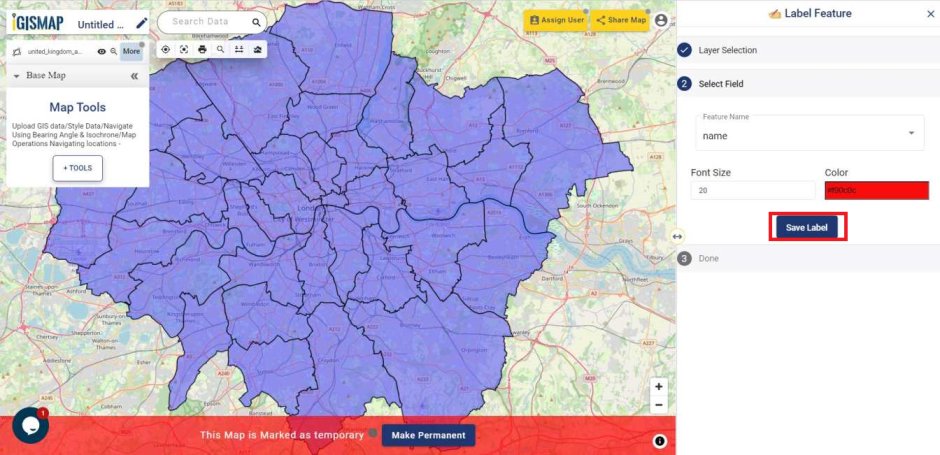 Add GIS data and label features in Map 