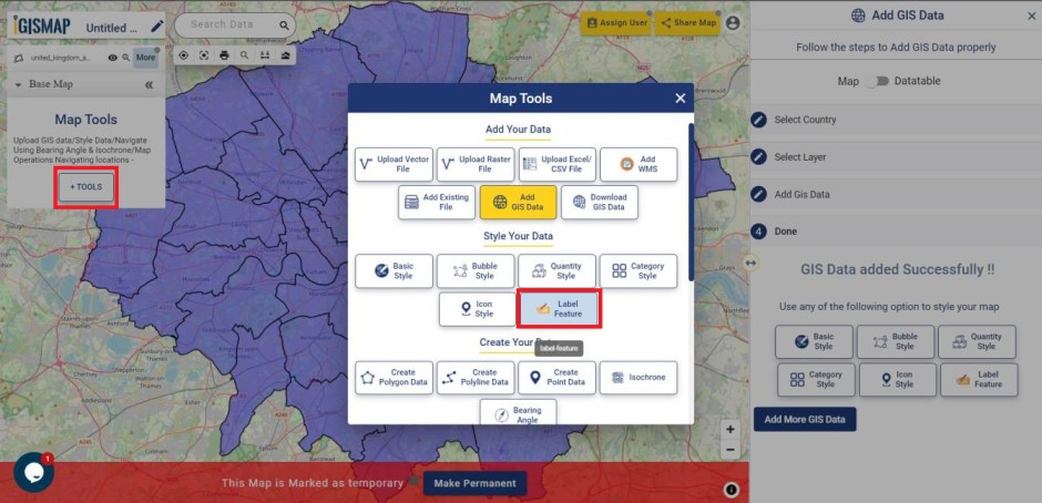 Label Feature from Tools