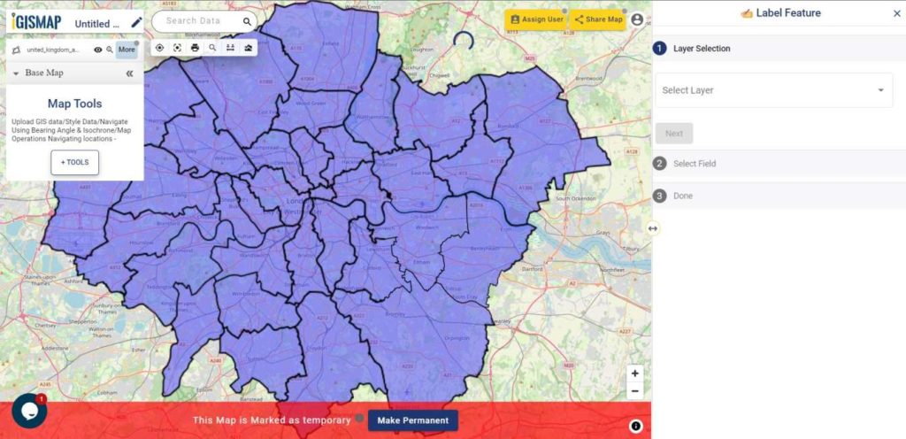 Add GIS data and label features in Map 
