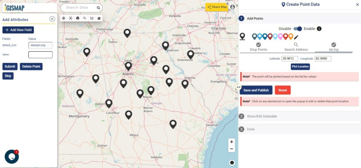 Plot telephone pole locations online with attribute data