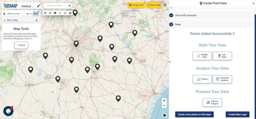 Created point GIS data