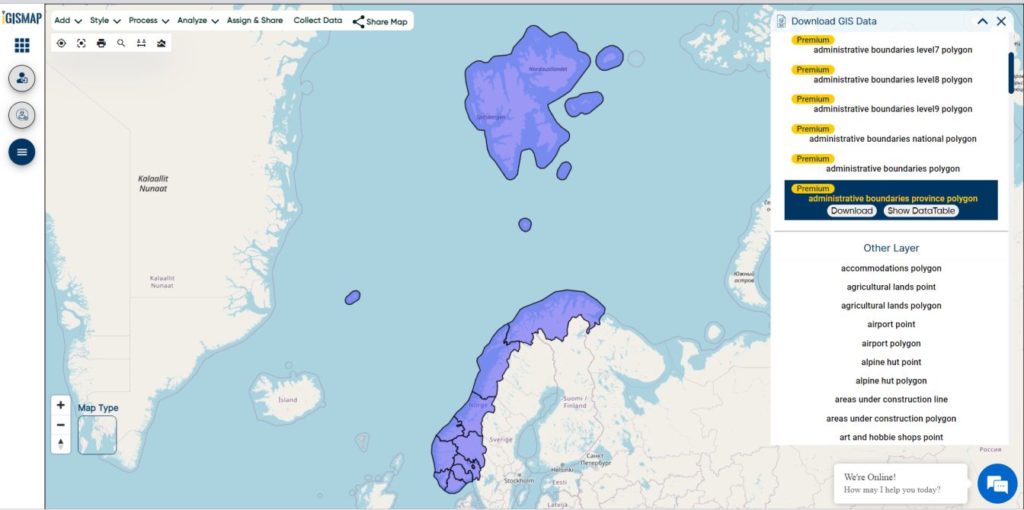 Norway Counties Boundary