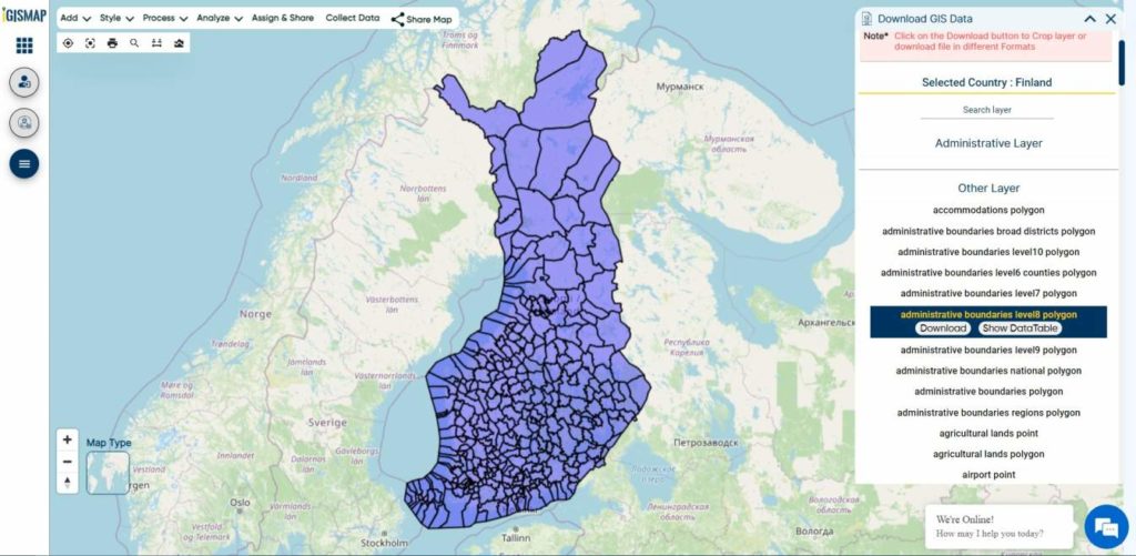 Finland Municipality Boundaries