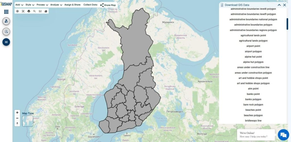 Finland Region Boundaries