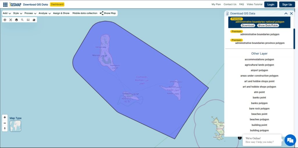 Comores National Boundary