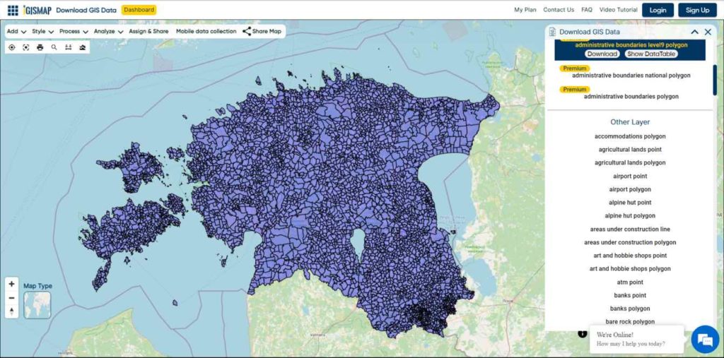 Estonia Villages Boundaries