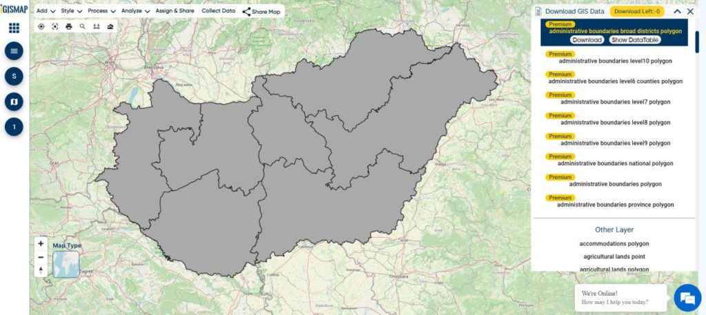 Hungary Region Boundaries