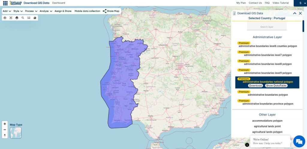 Portugal Nation Boundary