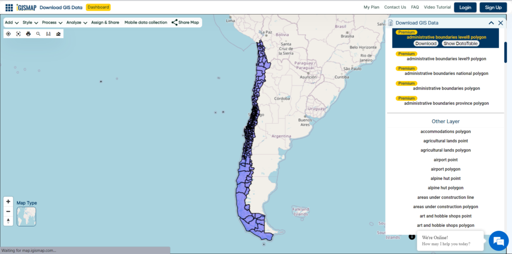 Chile Municipality Boundaries