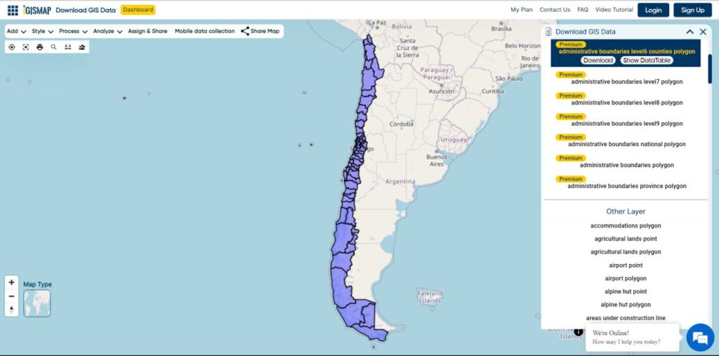 Chile Province Boundaries Shapefile