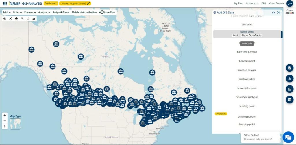 Add Banks Point Layer- Canada