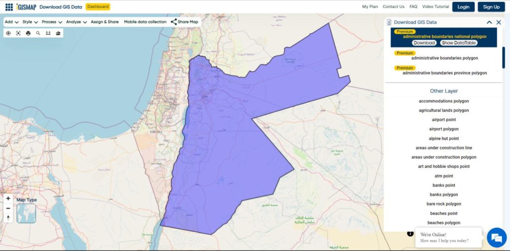 Jordan National Boundary