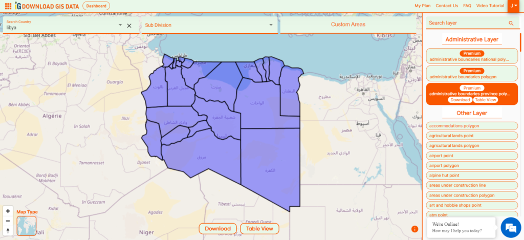 Libya Districts Boundaries